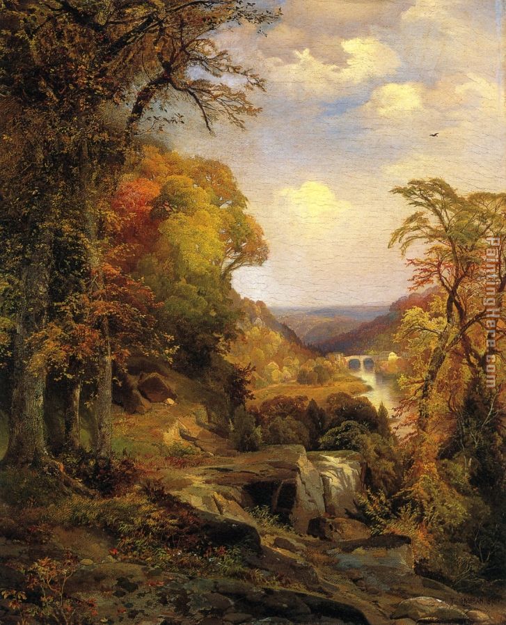 On the Wissahickon near Chestnut Hill painting - Thomas Moran On the Wissahickon near Chestnut Hill art painting